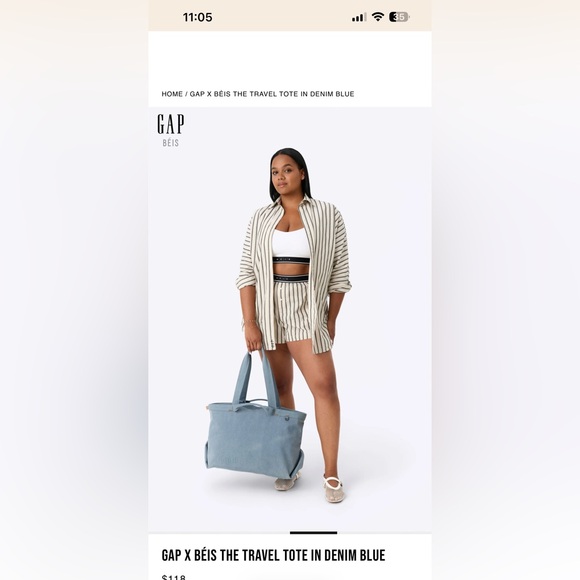 Beis GAP Denim Blue Travel Tote - Picture 8 of 9